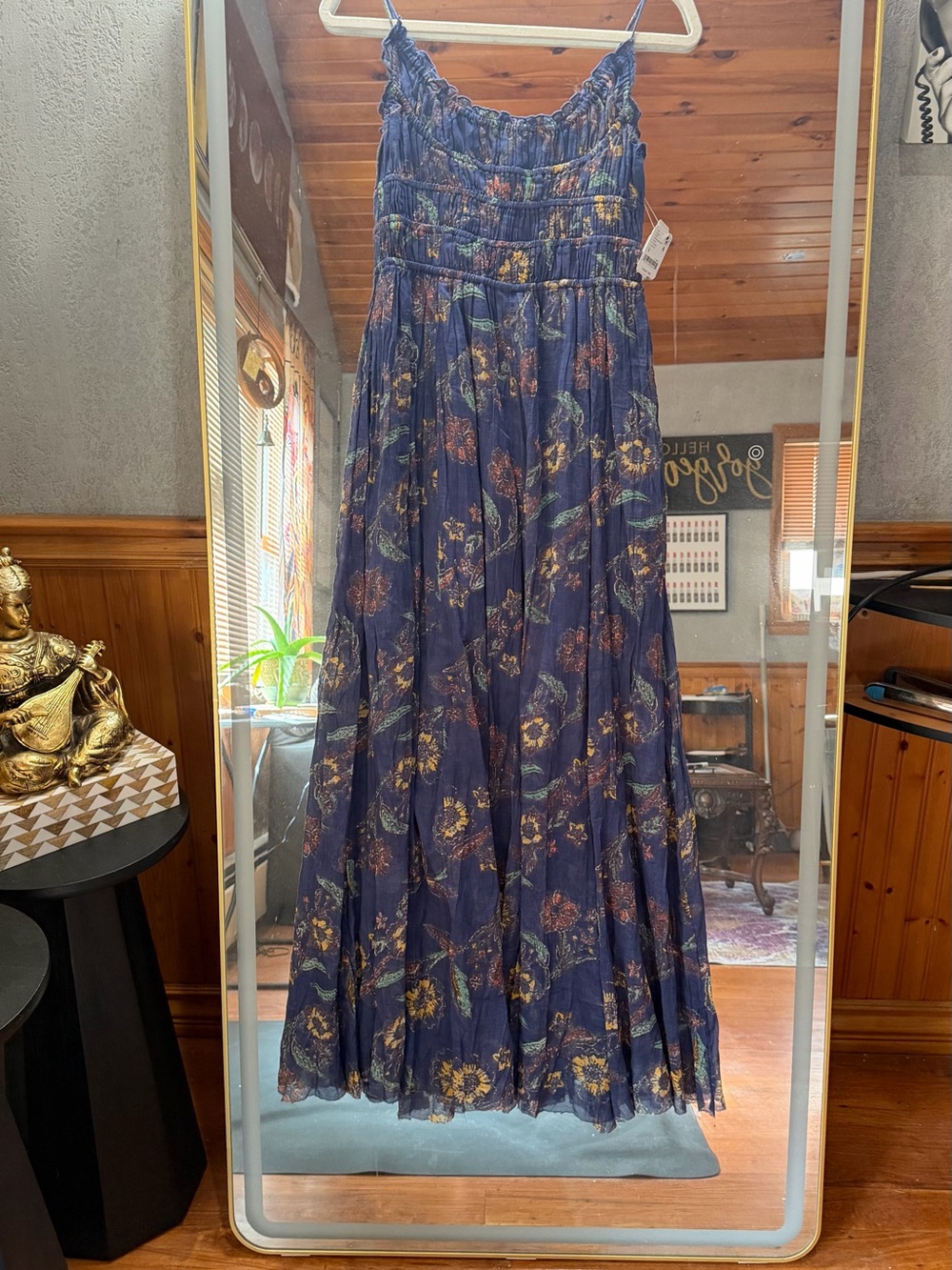 NWT Free People Navy Floral Maxi Sundress - Picture 2 of 6
